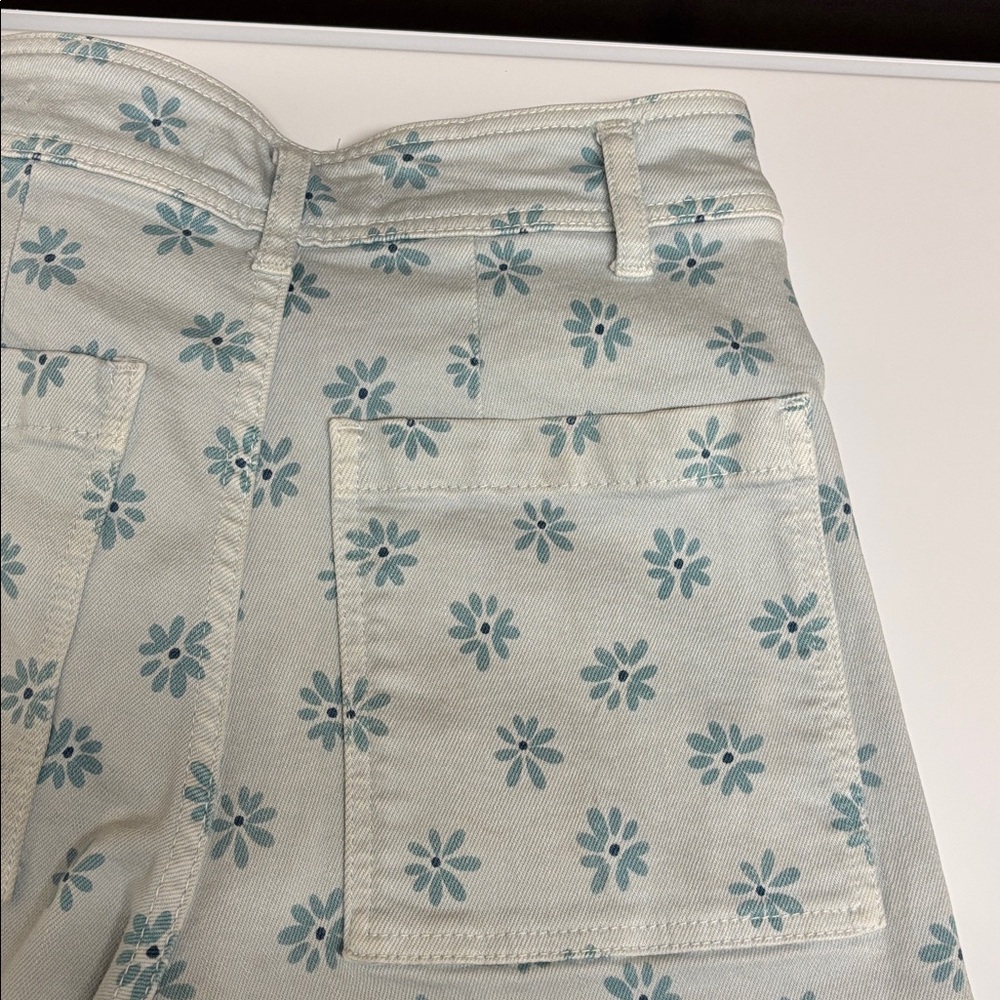 Zara Light Blue Floral Wide Leg Jeans Size 6 - Picture 6 of 9